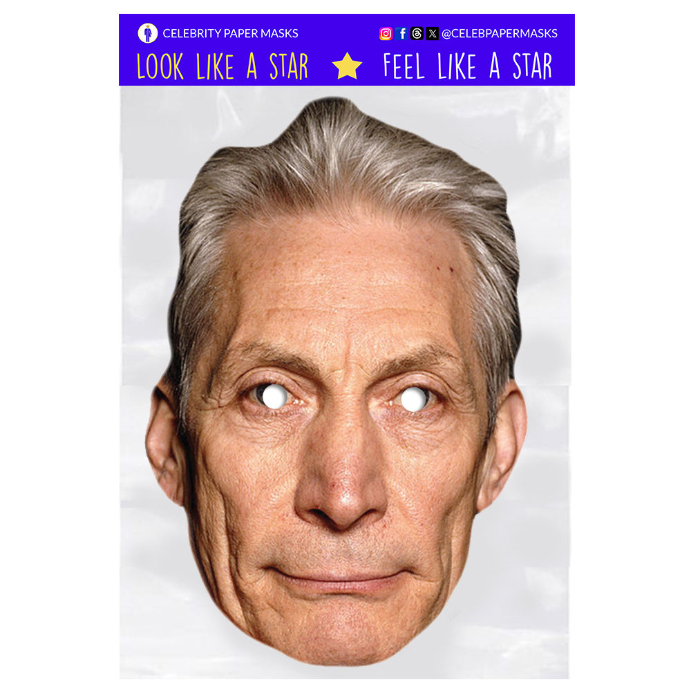Charlie Watts Mask Rolling Stones Celebrity Musician Masks