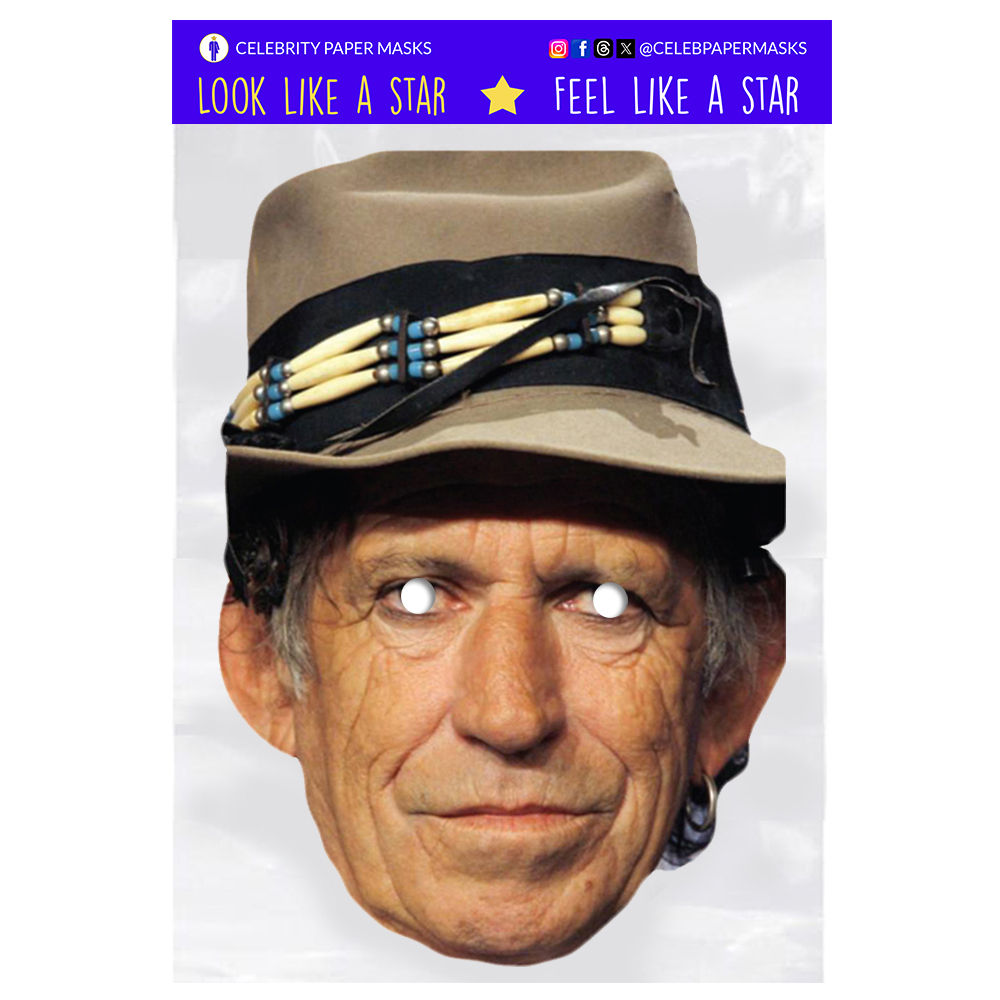 Keith Richards Mask Rolling Stones Celebrity Icon Musician Masks