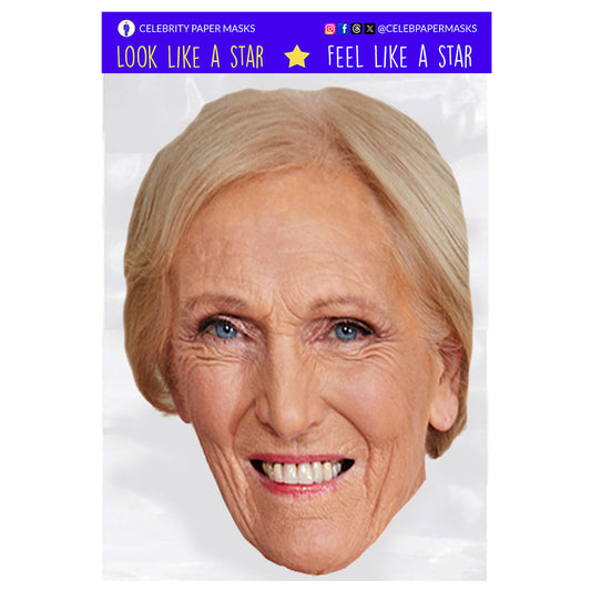 Mary Berry Mask The Queen of Baking Celebrity Chef Celebrity Masks