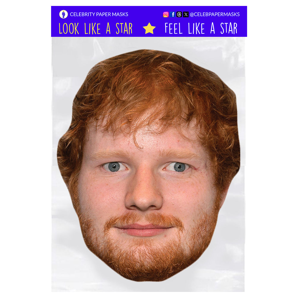 Ed Sheeran Mask Songwriter Celebrity Musician Masks – Celebrity Paper Masks