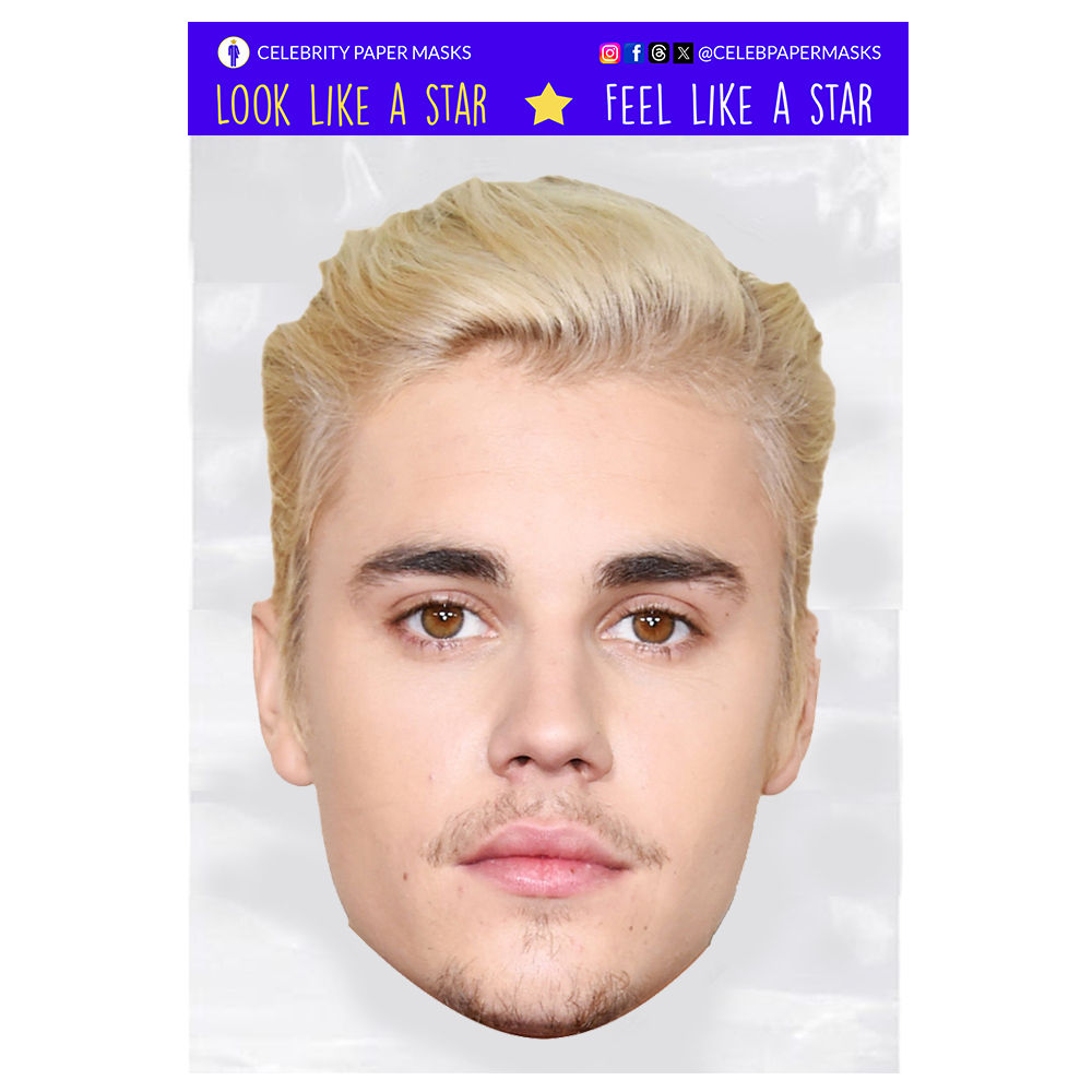 Justin Bieber Masks Celebrity Musician Mask