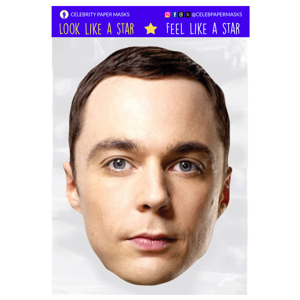 Jim Parsons Mask Sheldon Cooper The Big Bang Theory Celebrity Masks ...