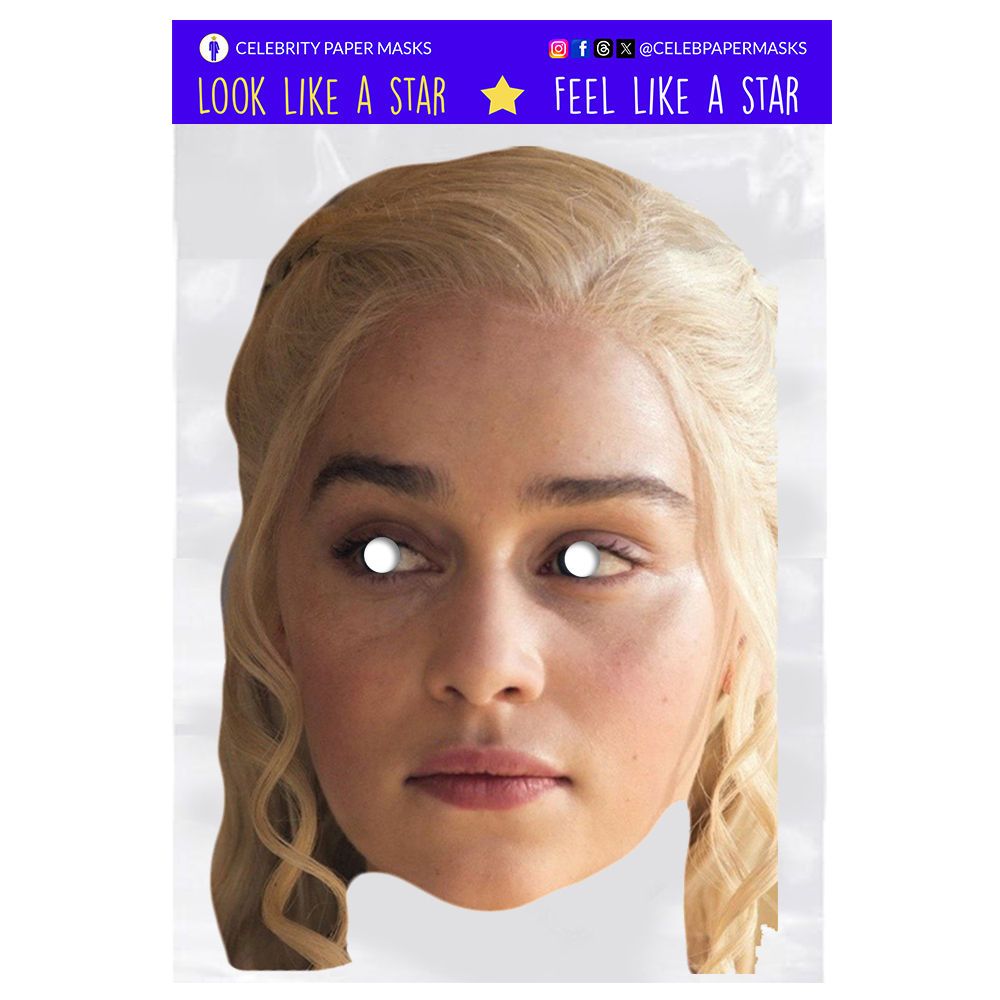 Emilia Clarke Masks Daenerys Targaryen Game of Thrones Celebrity Mask