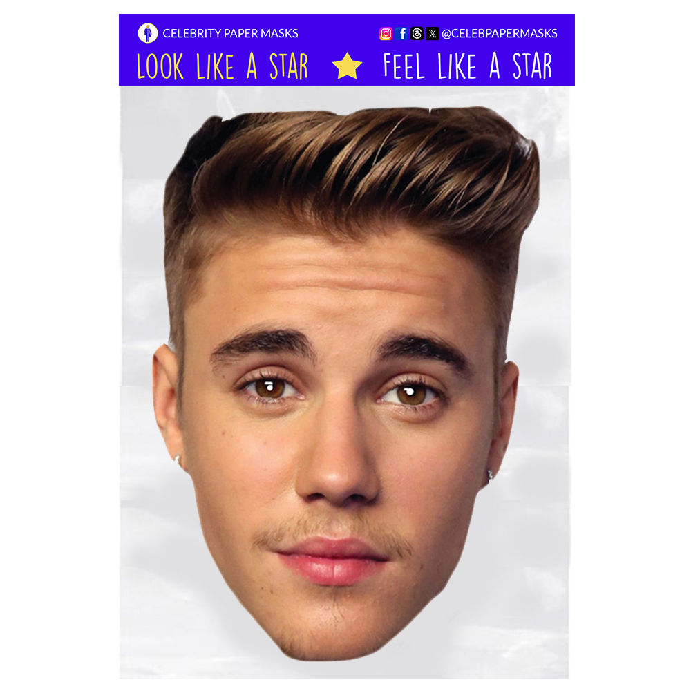 Justin Bieber Mask Celebrity Musician Icon Masks