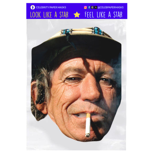 Keith Richards Mask Rolling Stones Celebrity Musician Masks
